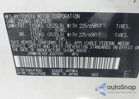 2015 Toyota Rav4 Xle z USA, uszkodzony, nr VIN JTMWFREV0FJ047999